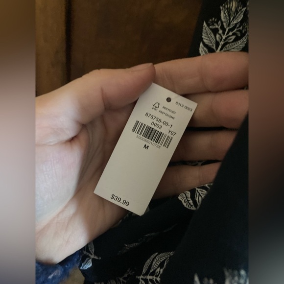 Old Navy Puff-Sleeve Printed Tie-Back Mini Swing Dress for Women size M NWT - Picture 3 of 8